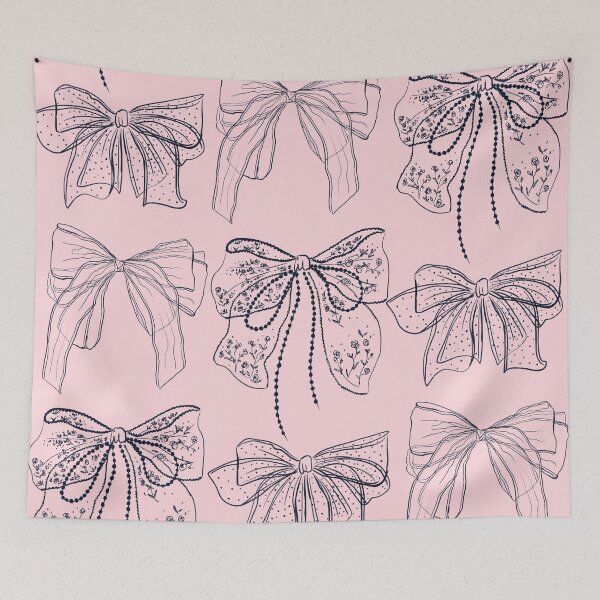 Item preview, Romantic Bows Pink Pattern designed and sold by Anis Illustration.