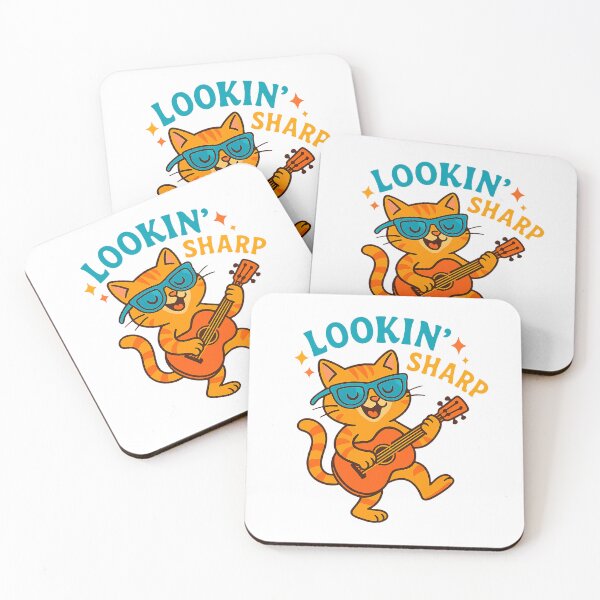 Item preview, Lookin' Sharp – Cool Guitar Cat Funny Pun Design designed and sold by FriskySloths.