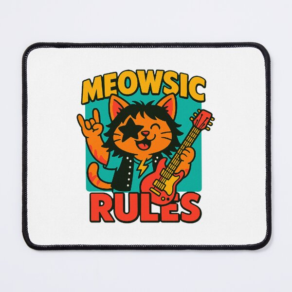 Item preview, Meowsic Rules – Funny Rockstar Cat Music Pun Design designed and sold by FriskySloths.