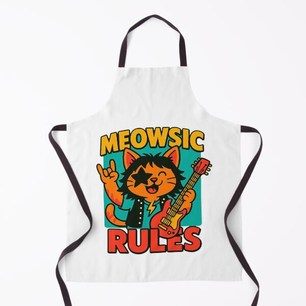 Item preview, Meowsic Rules – Funny Rockstar Cat Music Pun Design designed and sold by FriskySloths.
