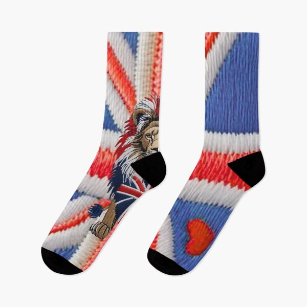 Item preview, Embroidered Lion with British Flag Mane and Union Jack Chest designed and sold by ArtDesignTp.