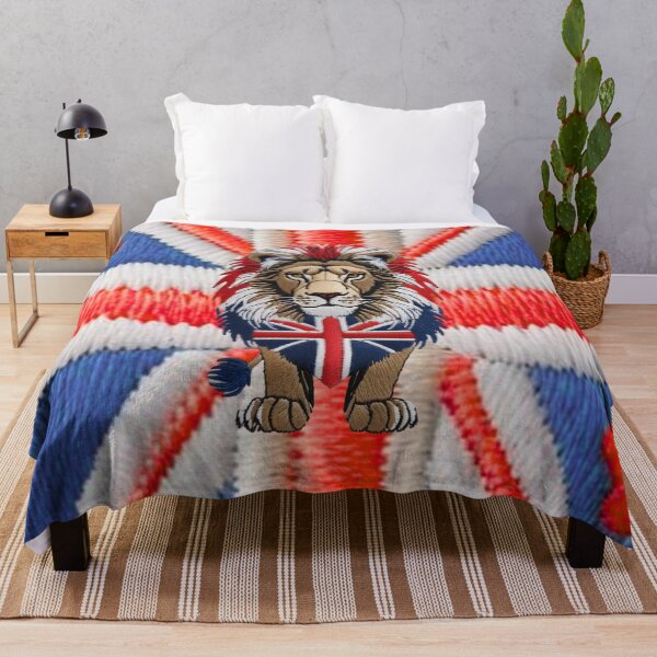 Item preview, Embroidered Lion with British Flag Mane and Union Jack Chest designed and sold by ArtDesignTp.