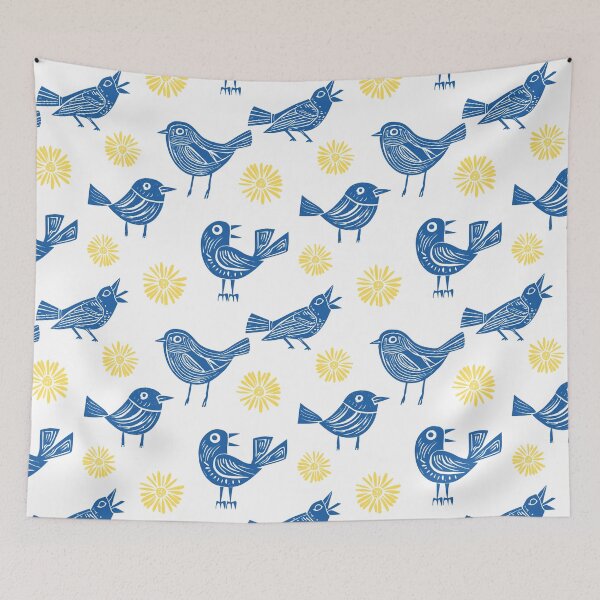 Aperçu de l'œuvre Motif d'oiseau gravé sur bois créée et vendue par TurquoiseBird.