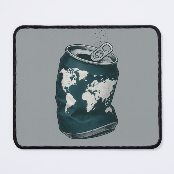 Item preview, Crushed Earth Soda Can – Environmental Statement Art with Global Map Design designed and sold by Shoot-The-Moon.