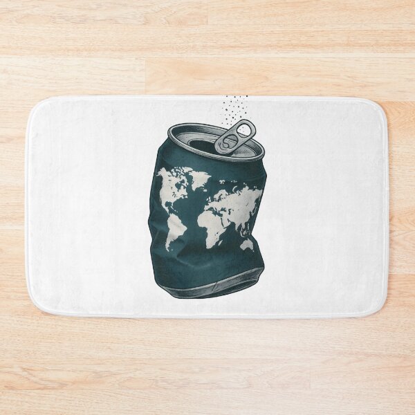 Item preview, Crushed Earth Soda Can – Environmental Statement Art with Global Map Design designed and sold by Shoot-The-Moon.