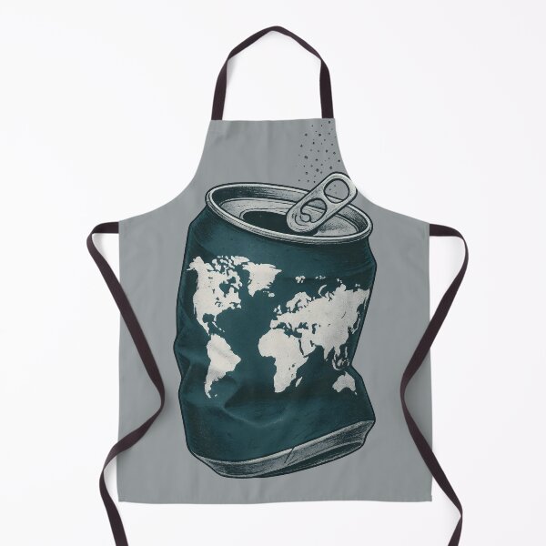 Item preview, Crushed Earth Soda Can – Environmental Statement Art with Global Map Design designed and sold by Shoot-The-Moon.