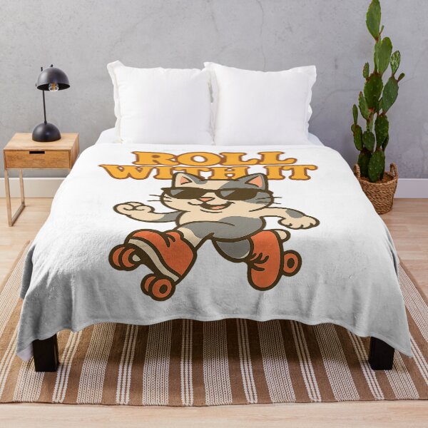 Item preview, Roll With It – Cool Cat on Roller Skates Funny Pun designed and sold by FriskySloths.