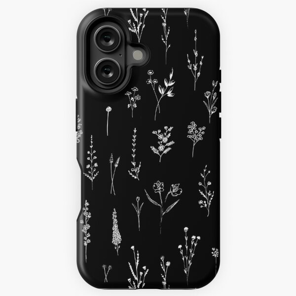 Item preview, Black wildflowers Pattern designed and sold by Anis Illustration.