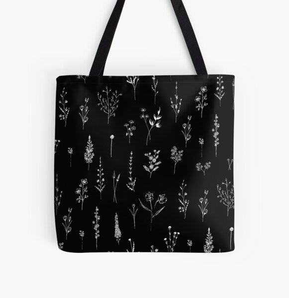Item preview, Black wildflowers Pattern designed and sold by Anis Illustration.