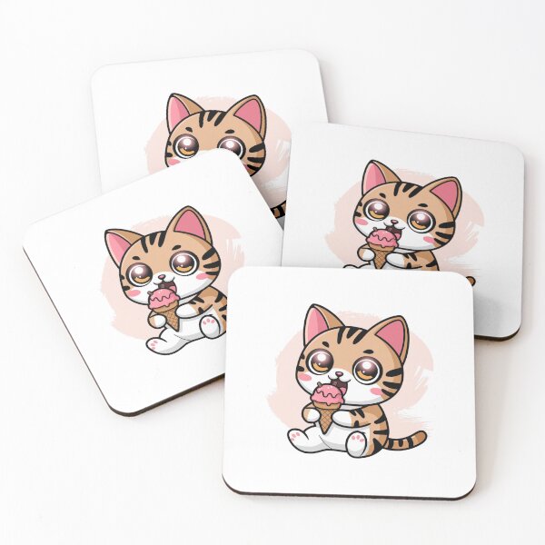 Item preview, cat eating ice cream designed and sold by Eternalski.