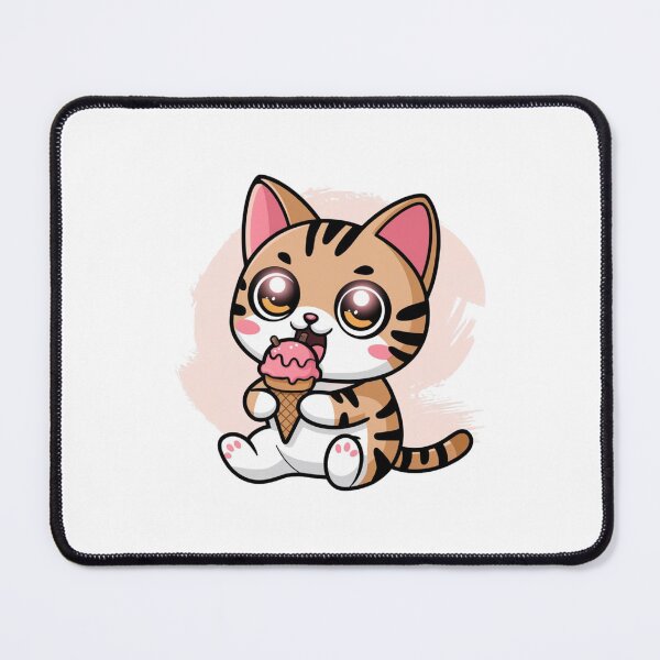 Item preview, cat eating ice cream designed and sold by Eternalski.