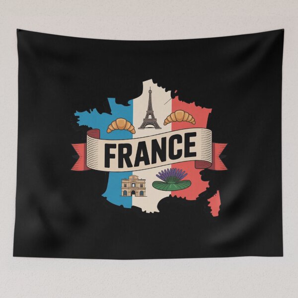 Item preview, France Flag Map designed and sold by Paper Drip.