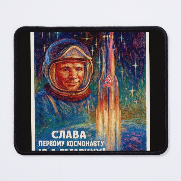 Item preview, Yuri Gagarin Soviet cosmonaut first human in space variation poster#1 designed and sold by Helios Be. Lavsh.