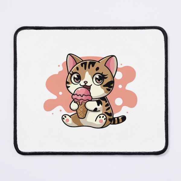 Item preview, cat eating ice cream designed and sold by Eternalski.
