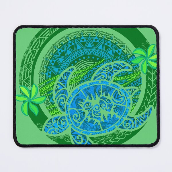 Item preview, Hawaiian - Samoan - Polynesian Blue Tribal Honu Dive Circular Badge designed and sold by sunnthreads.