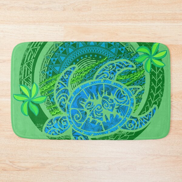 Item preview, Hawaiian - Samoan - Polynesian Blue Tribal Honu Dive Circular Badge designed and sold by sunnthreads.