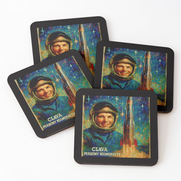 Item preview, Yuri Gagarin Soviet cosmonaut first human in space variation poster#3 designed and sold by Helios Be. Lavsh.