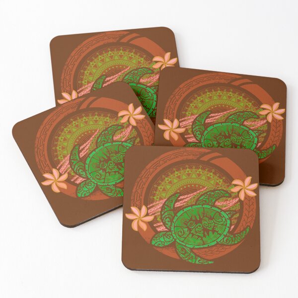 Item preview, Hawaiia - Samoan - Polynesian Green Tribal Honu Dive Circular Badge designed and sold by sunnthreads.