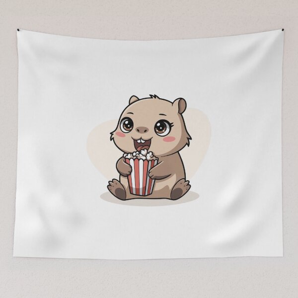 Item preview, capybara eating popcorn designed and sold by Eternalski.