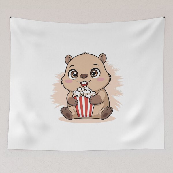 Item preview, capybara eating popcorn designed and sold by Eternalski.