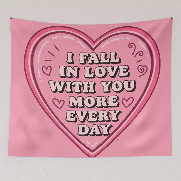 Item preview, I Fall In Love With You More Every Day - Romantic Pink Heart designed and sold by Owcomm.
