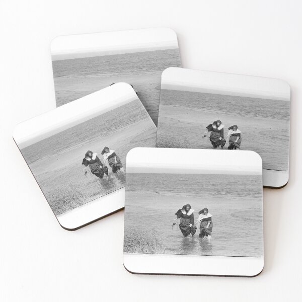 Item preview, Vintage Nuns wading in Long Island – Vintage Catholic Nuns in Procession, Retro Faith Print designed and sold by FitEnvy.