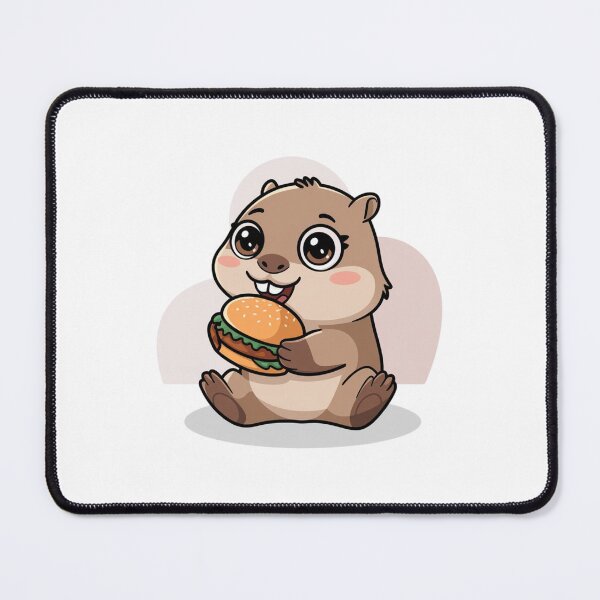 Item preview, capybara eating burger designed and sold by Eternalski.