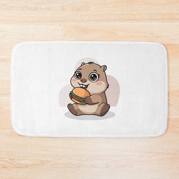 Item preview, capybara eating burger designed and sold by Eternalski.