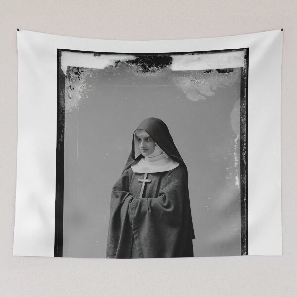 Item preview, Sister Helen – Vintage Portrait of Sister Helen, Black & White Nun Print designed and sold by FitEnvy.