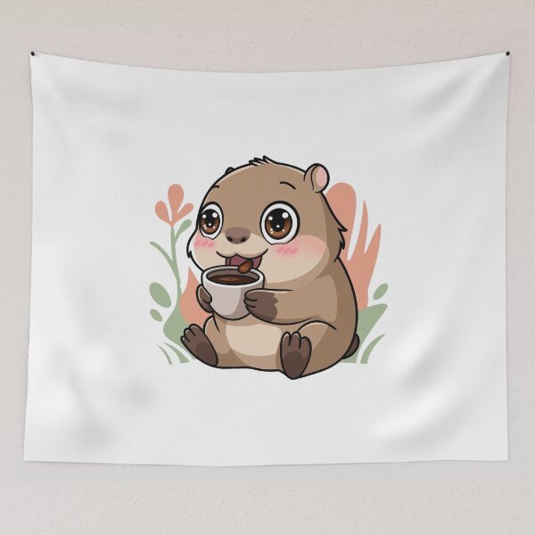 Item preview, capybara with coffee designed and sold by Eternalski.