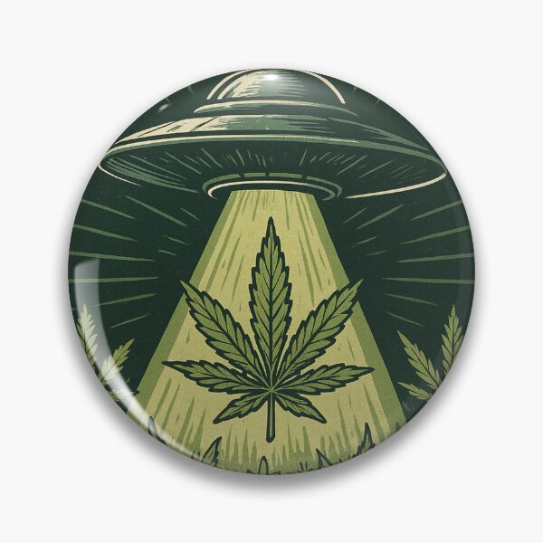 Item preview, UFO Alien Abduction Weed Leaf designed and sold by 701Radiant.