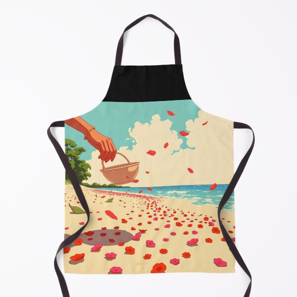 Item preview, Spreading Petals by the Sea – Whimsical Beach Scene Illustration designed and sold by EmeraldeaArt.
