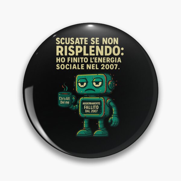 Item preview, Robot in burnout sociale dal 2007 – Design ironico designed and sold by IroniaeCo.
