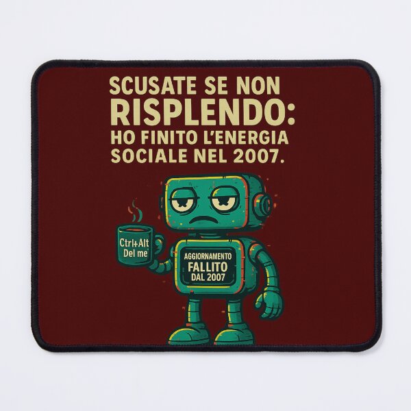 Item preview, Robot in burnout sociale dal 2007 – Design ironico designed and sold by IroniaeCo.
