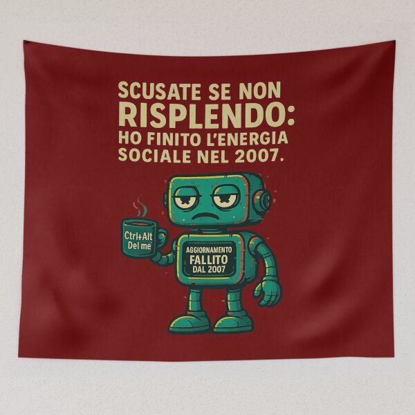 Item preview, Robot in burnout sociale dal 2007 – Design ironico designed and sold by IroniaeCo.