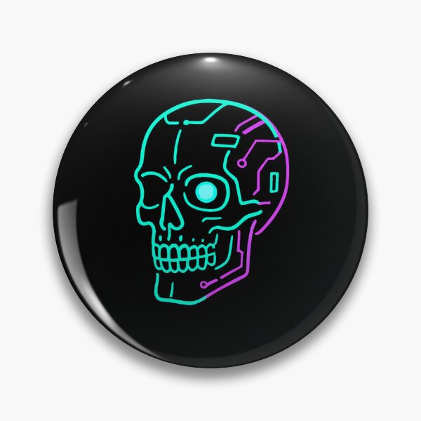 Item preview, Cyberpunk Skull - Neon Tech Implant Vector Art designed and sold by OnPointOutfits.