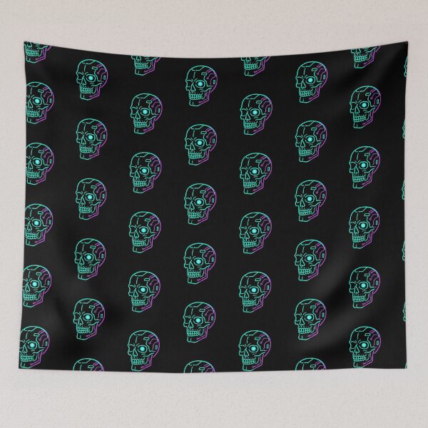 Item preview, Cyberpunk Skull - Neon Tech Implant Vector Art designed and sold by OnPointOutfits.