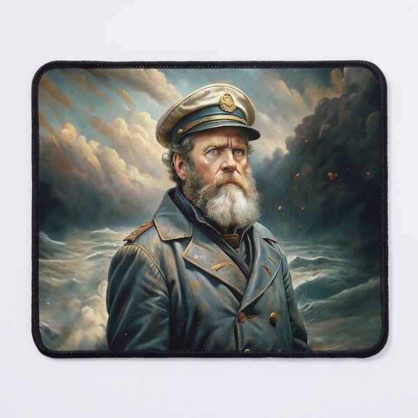 Item preview, Old sailor reflects on past voyages through stormy seas designed and sold by Made-by-Gus.