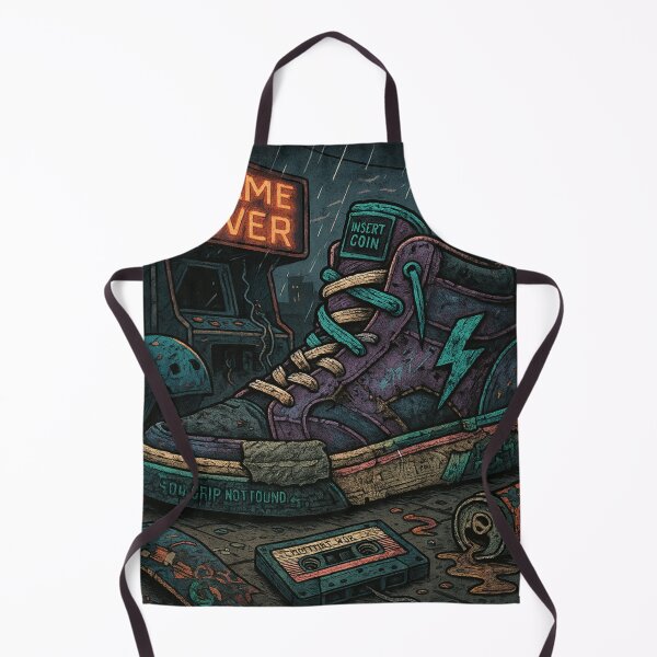 Item preview, "Neon Pulse Game Over : Battle-Worn Sneaker Art – Retro Comic Style" designed and sold by MasterShiffu.