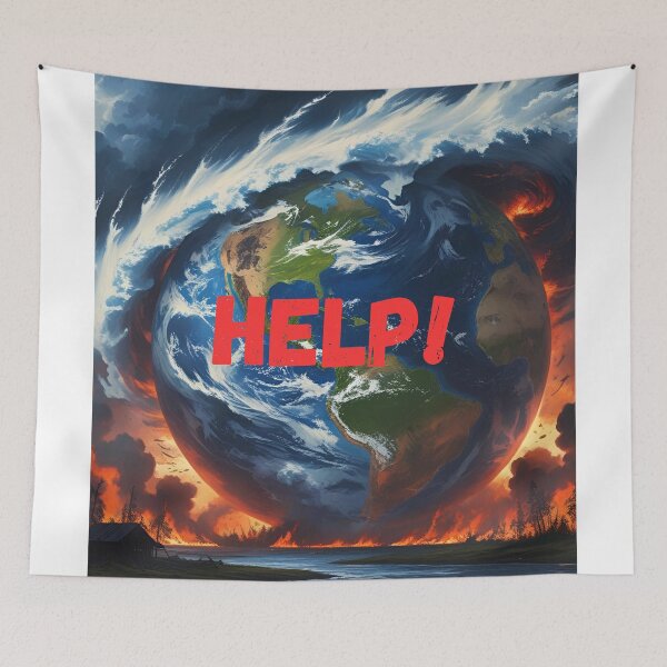 Item preview, Help – Earth Overwhelmed by Natural Disasters designed and sold by sniffpad.