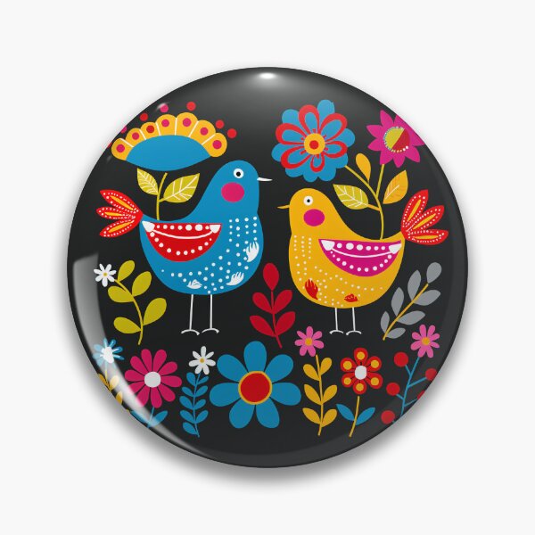 Item preview, Mexican Colorful Birds Folk Flowers Art designed and sold by xiao xuans.
