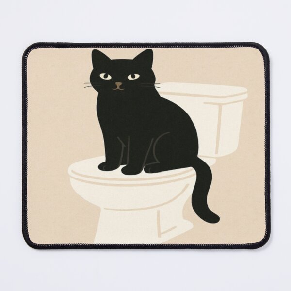 Item preview, Black cat digital wall art bathroom print designed and sold by SocialSway.