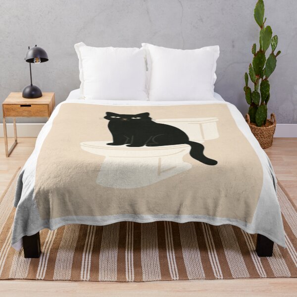 Item preview, Black cat digital wall art bathroom print designed and sold by SocialSway.