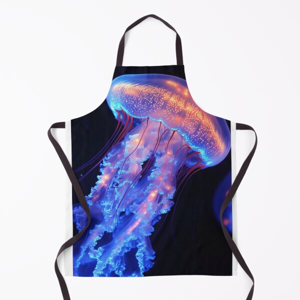 Item preview, Elegant glowing jellyfish floating in deep ocean blue designed and sold by BestDetailer.