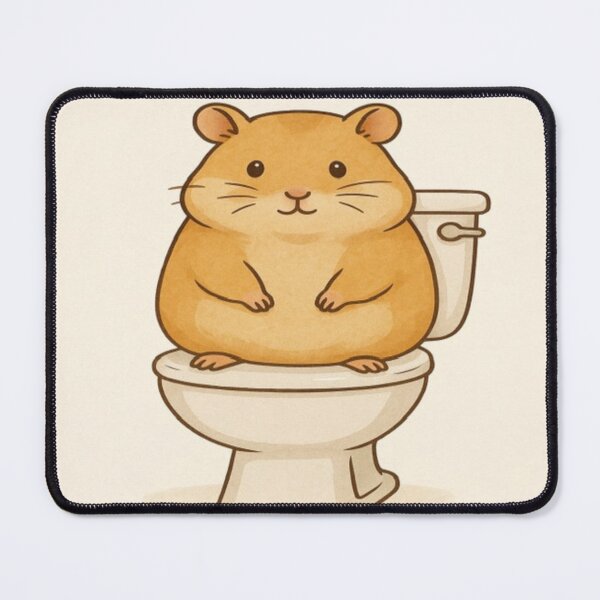 Item preview, Cute hamster on toilet print designed and sold by SocialSway.
