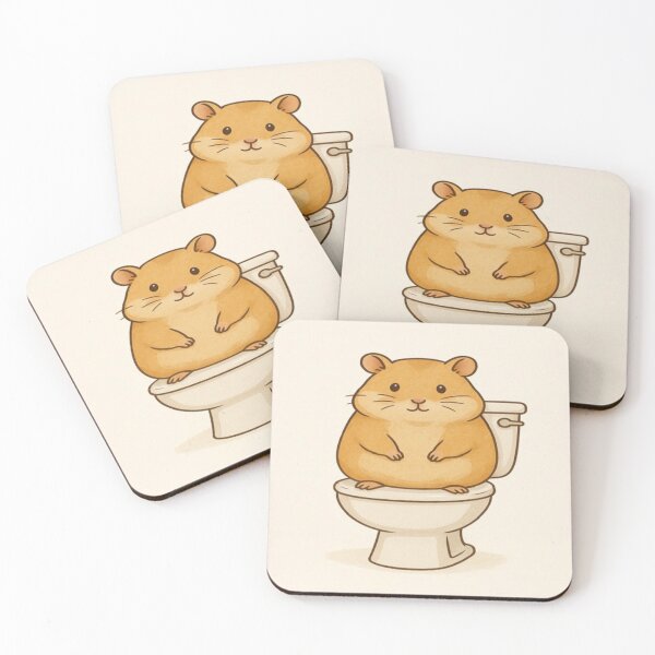 Item preview, Cute hamster on toilet print designed and sold by SocialSway.