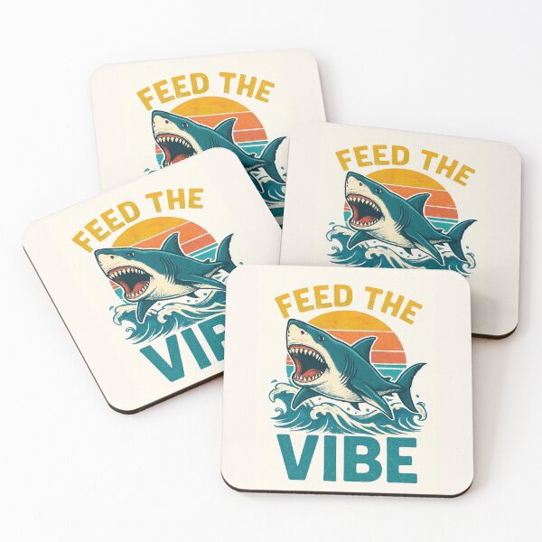 Item preview, Feed the Vibe – Colorful Shark Illustration Design designed and sold by MitaBoo.