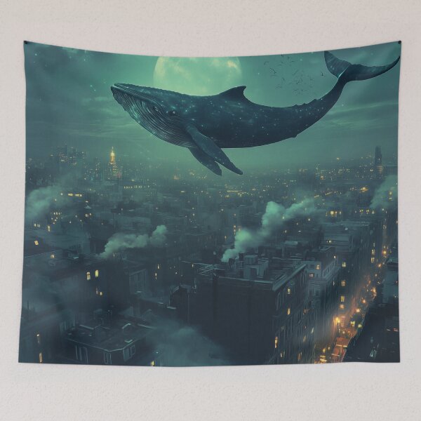 Item preview, Whale Floating Above City designed and sold by Rtymer.