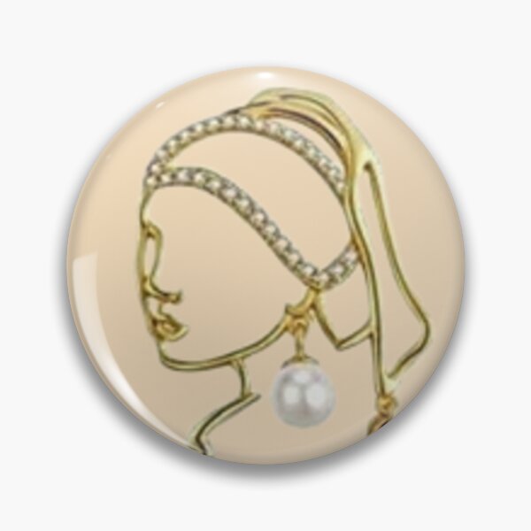 Item preview,  "Girl with Pearl" - Elegant Line Art Design with Pearl and Chain Accents designed and sold by CreativeWorld96.