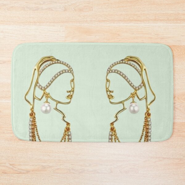 Item preview,  "Girl with Pearl" - Elegant Line Art Design with Pearl and Chain Accents designed and sold by CreativeWorld96.